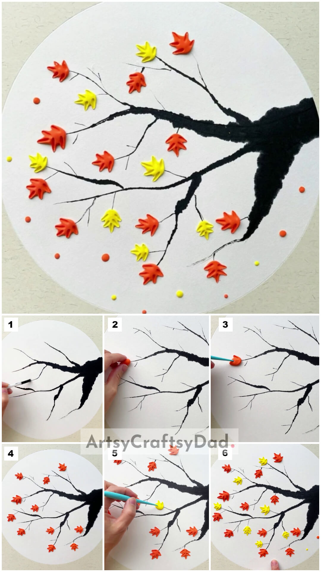 Autumn Tree Clay Artwork - Step By Step Tutorial