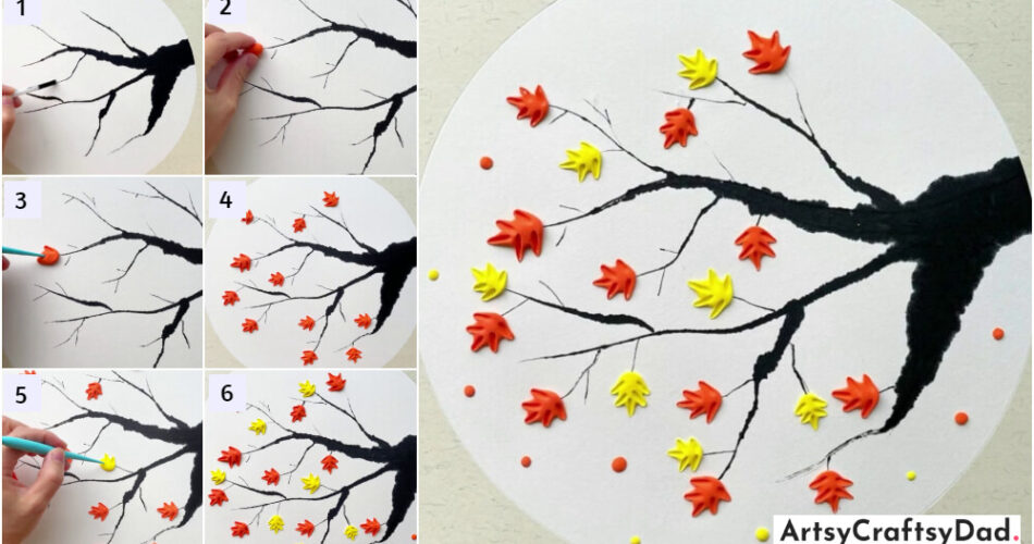 Autumn Tree Clay Artwork - Step By Step Tutorial