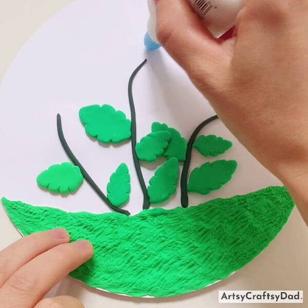 Pasting More Leaves and Applying Glue