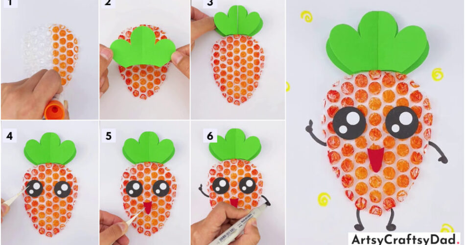 Bubble Wrap Carrot Art Activity Step By Step Tutorial