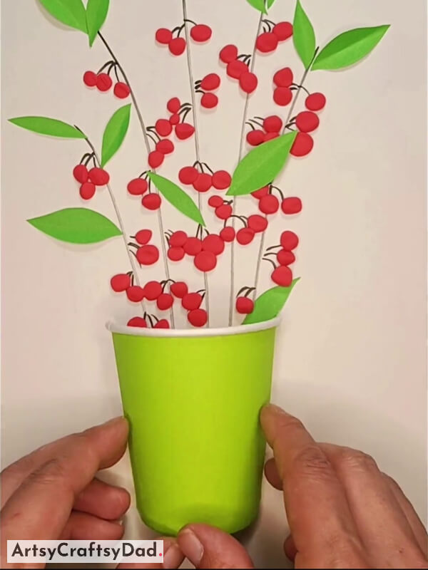 Pasting Vertically Half Cut Paper Cup