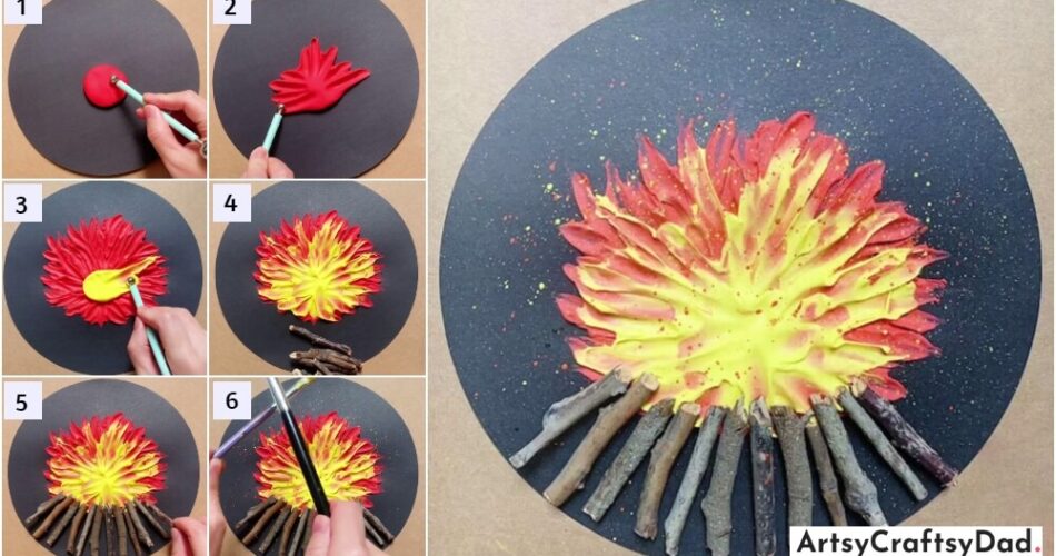 Clay & Twig Bon-fire Craft Tutorial For Kids