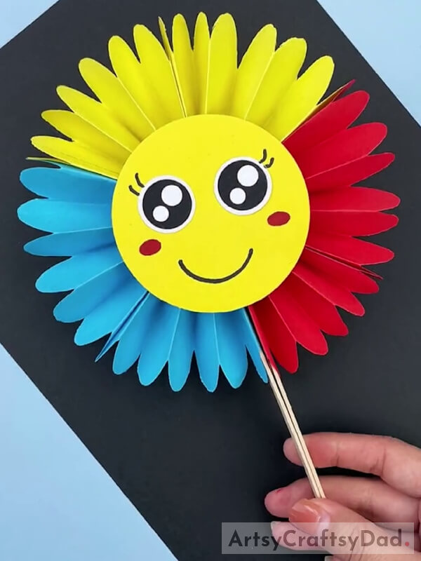 Beautiful Smile Blooming Flower Hand Fan Craft is Ready!