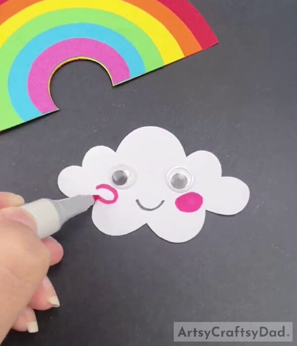 Detailing the Cloud Using a Pink Marker
