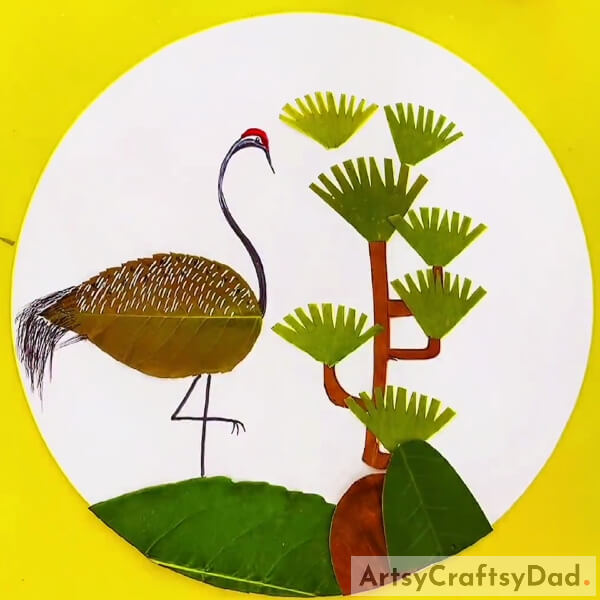 This Is the Final Look Crane Bird Landscape Leaf Craft