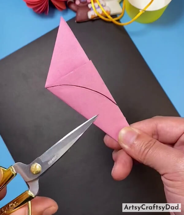 Fold The Top Of Triangle To The Center