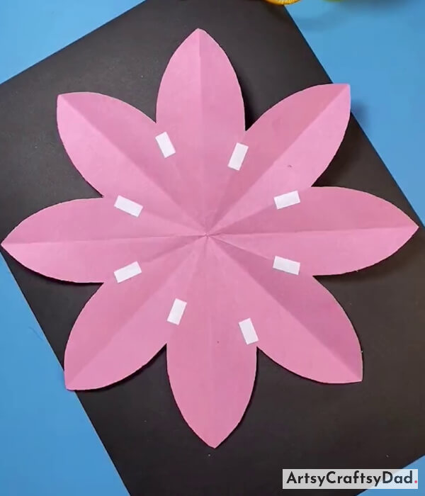 Applying Double Sided Tape On Flower