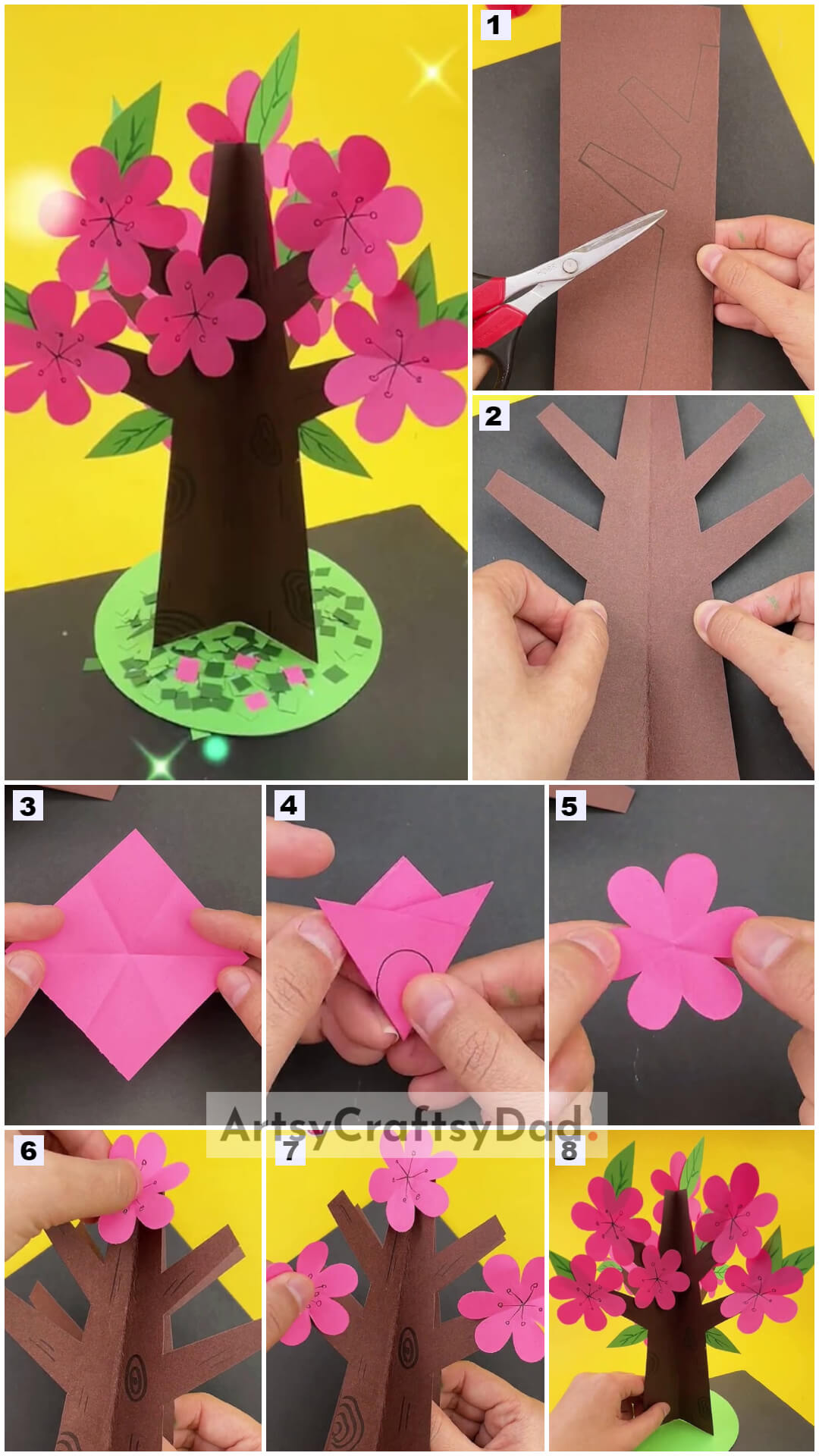 Easy To Make 3D Tree Craft Tutorial For Kids