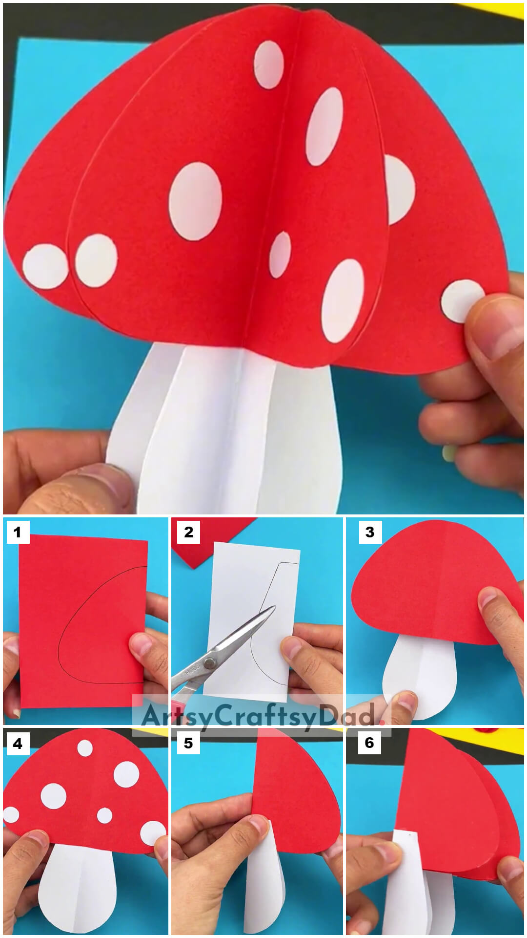 Easy To Make Paper Mushroom Craft Tutorial For Kids