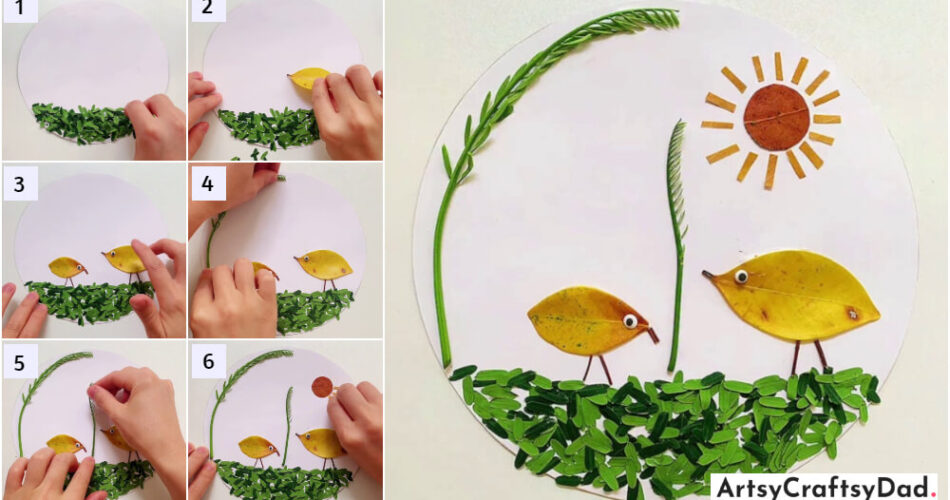 Fall Leaves Bird Craft Tutorial With Garden View