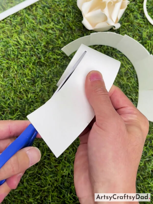 Cutting The Bottom Part Of Paper Cup