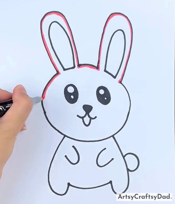 Outline The Rabbit With Different Marker Color