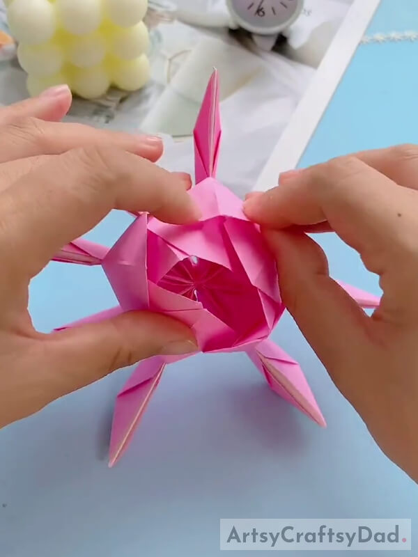Unfolding All Pink Papers Into Lotus Petals