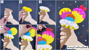 Paper & Clay Ice-cream Cone Craft Tutorial For Kids