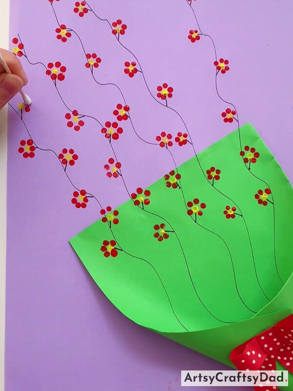 Drawing Flowers Using Cotton Buds