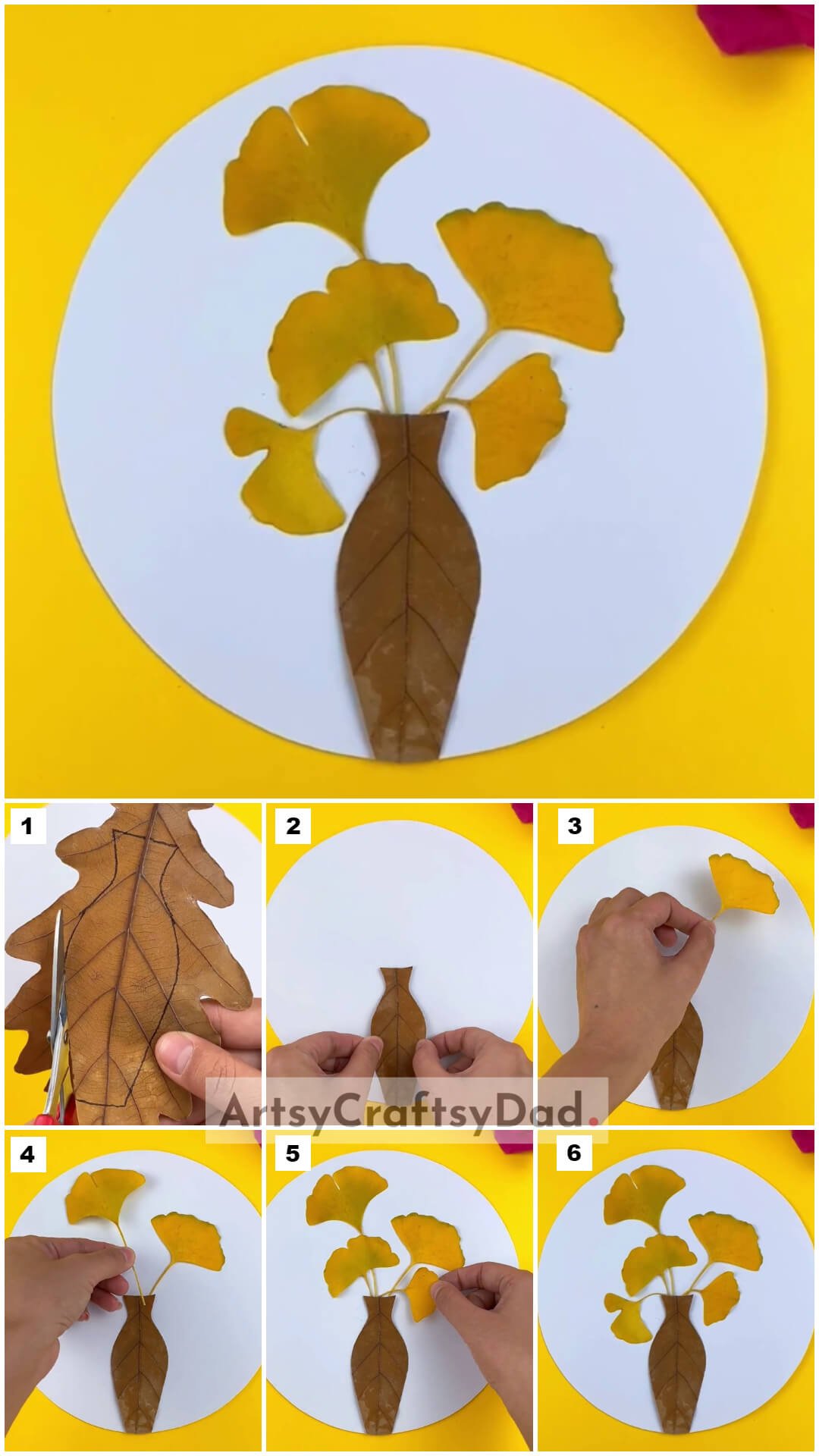 Simple To Make Ginkgo Leaf Flower Pot Craft Tutorial