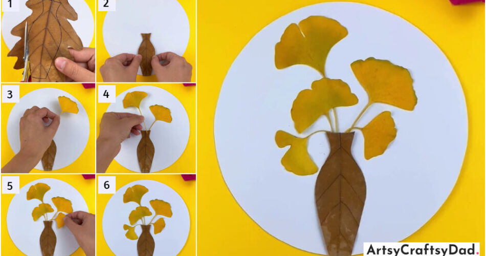 Simple To Make Ginkgo Leaf Flower Pot Craft Tutorial