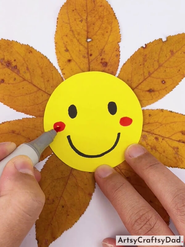 Drawing Blush on Sunflower