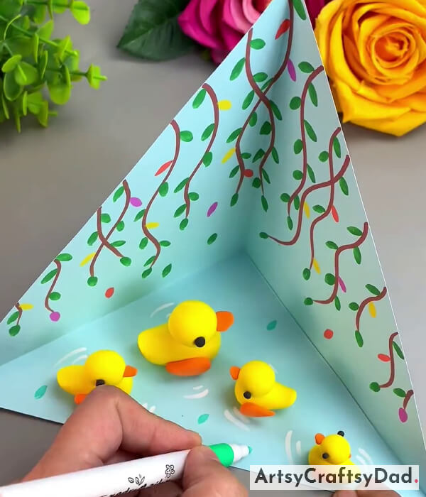 Drawing Leaves In Water