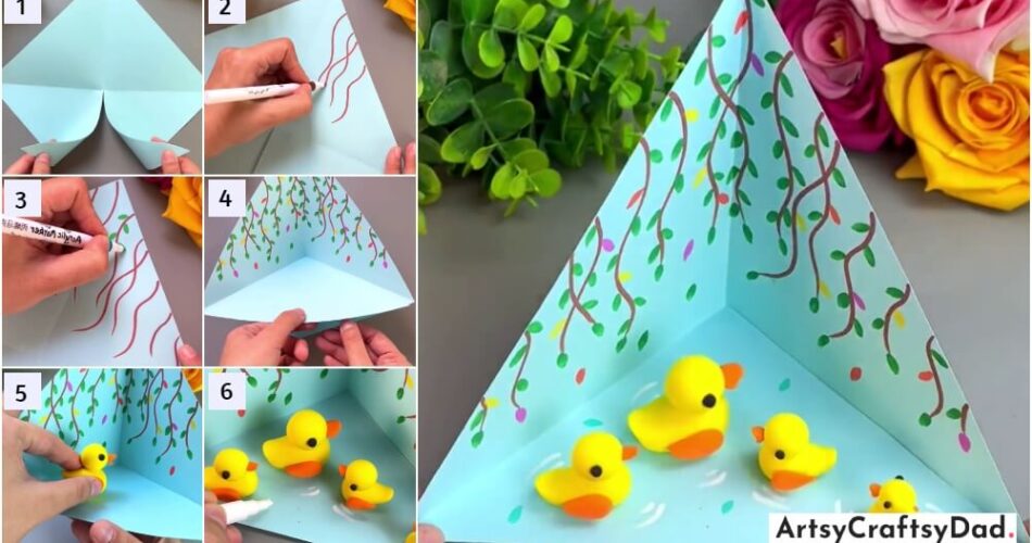 3D Swamp With Ducks - Creative Craft Tutorial Using Paper & Clay