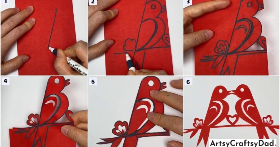 Easy Paper Love Bird Craft Tutorial For 9 -15 Years Old Kids