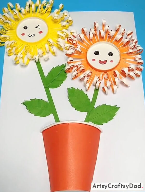Amazing Paper Cup Sunflower Craft Idea for 8-9 Years Old Kids - Earth-conscious Floral Craft Ideas for Kids