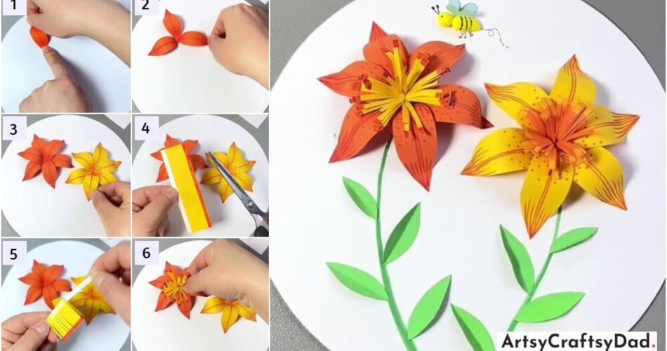 Awesome 3D Lily Paper Flower Craft Tutorial For Beginners