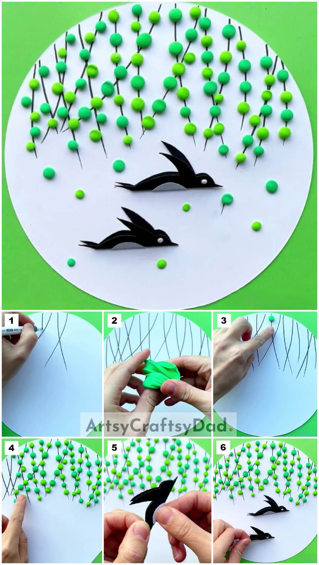  Awesome Birds Flying Under Tree Clay Craft Tutorial