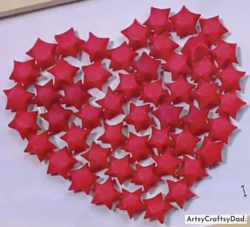 Beautiful Heart Craft Make With Red Paper Stars-Kids can explore their artistic side with an array of colorful origami paper crafts.