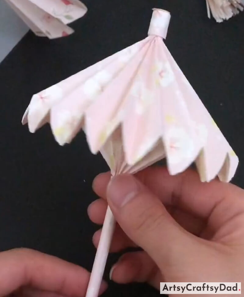 Beautiful Origami Paper Umbrella Craft Idea For Little Ones-Quick and colorful paper craft projects for kids