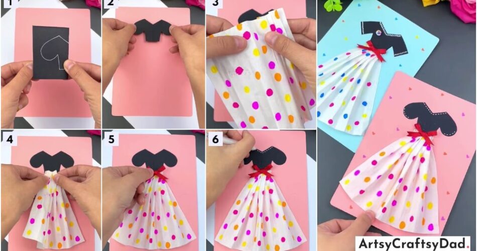 Beautiful Skirt Greeting Cards Craft Tutorial Using Paper Towels