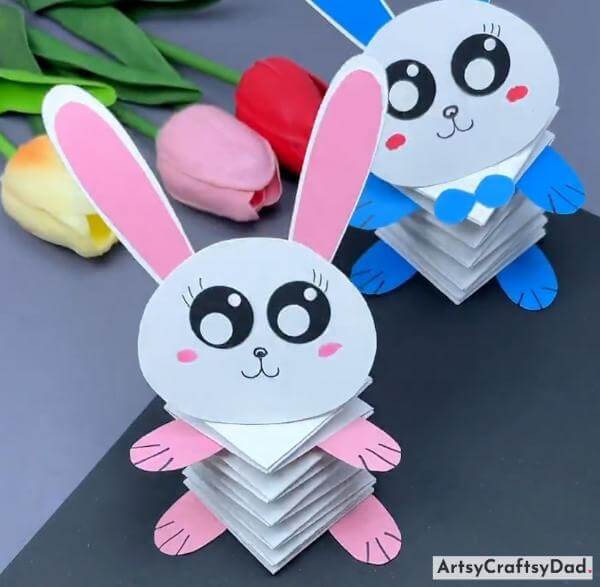 Bouncing Paper Bunny Fun Craft Activity For Kids-Ignite your child's imagination with these delightful DIY animal crafts. 