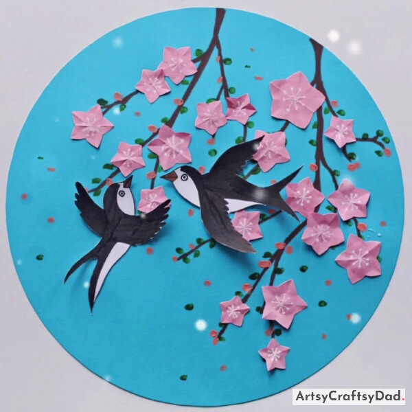 Cheery Blossom Tree With Swallow Birds Craft Is Ended Here!