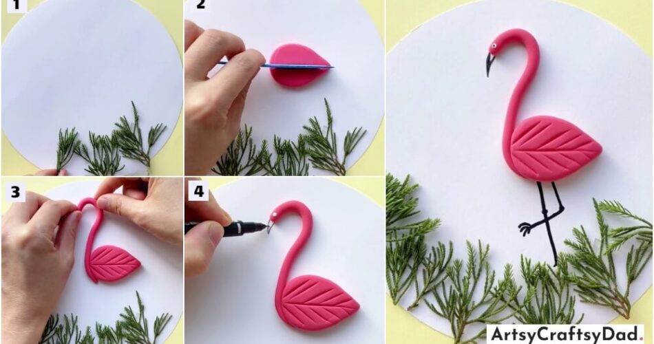 Clay Flamingo Art And Craft Step By Step Tutorial