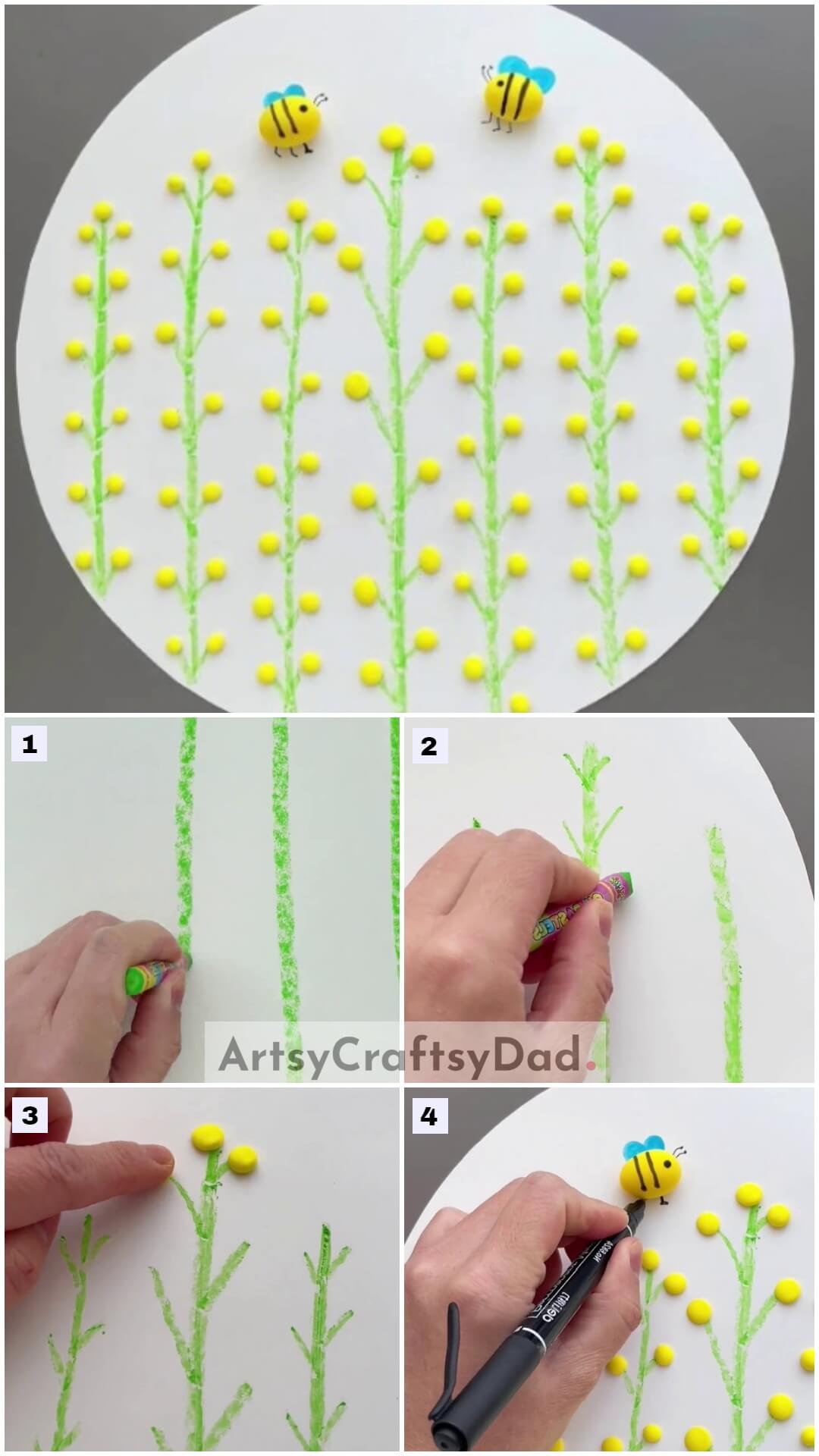Clay Flowers With Honeybees Craft Tutorial For Spring Season