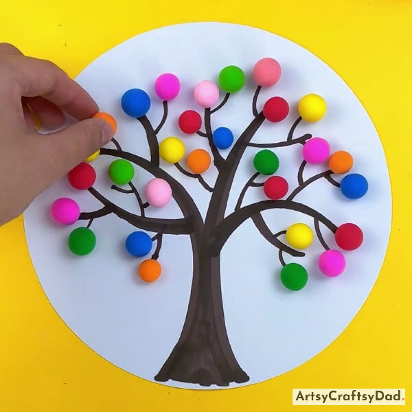 Pasting Clay Balls On Entire Branches