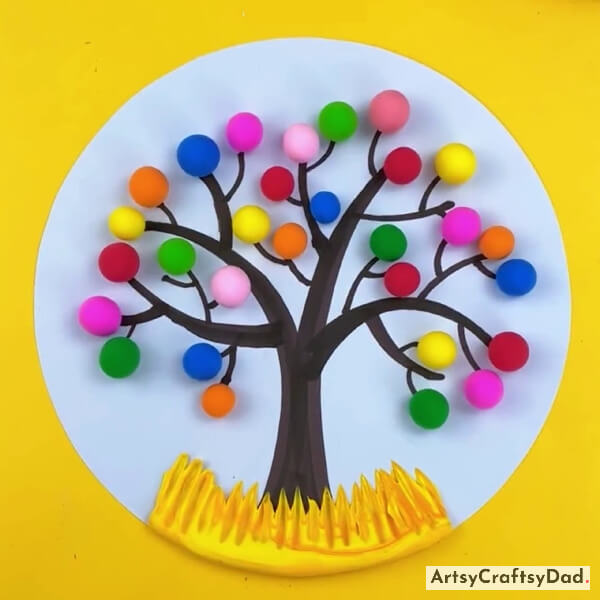 Finally, Our Colorful Clay Tree Craft Is Complete!