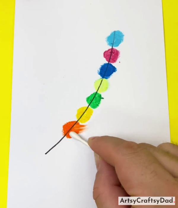 Scattering The Color with Cotton Buds