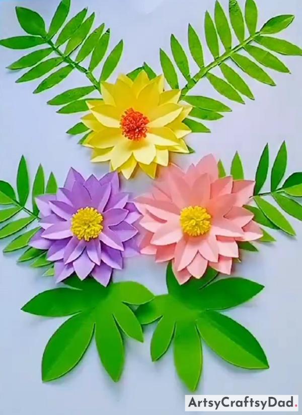 Colorful Origami Lotus Flower Craft Idea for Kids-Easy Paper Flower DIYs for Beginners