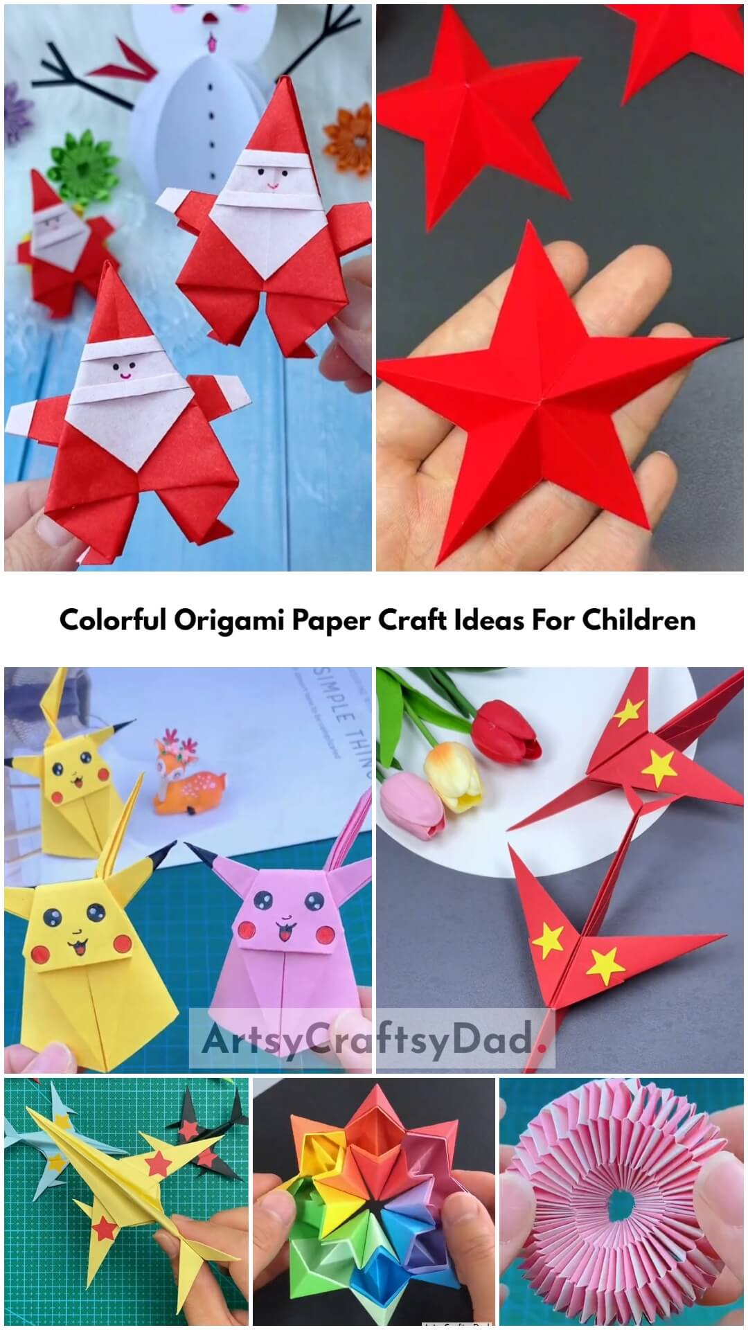 Colorful Origami Paper Craft Ideas For Children