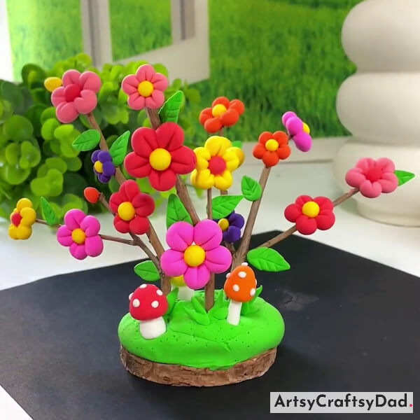 This Is The Final Look Of Your Colorful Flowers Garden Craft!