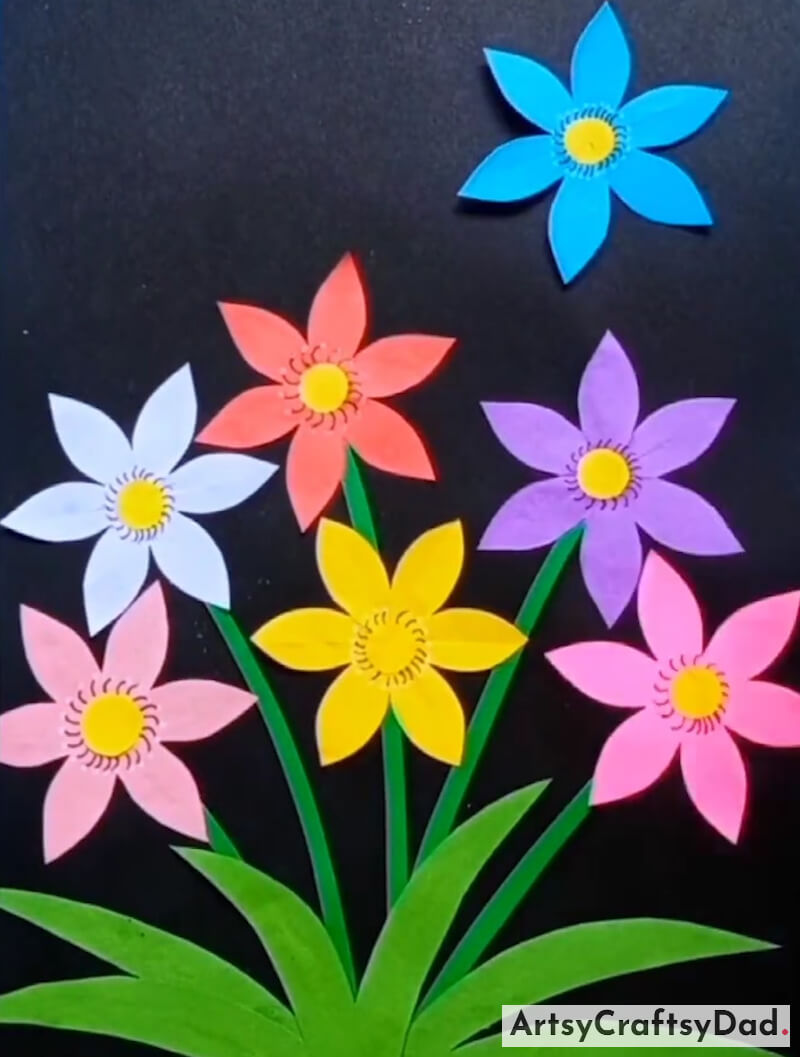 Colourful Paper Flower Plant Craft Idea For Kids- Colorful paper craft ideas that are easy for kids to make