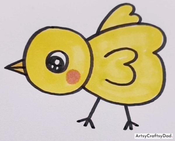 Cute Bird Drawing Idea for 7-8 Years Old Kids-Inspiring Animal Drawing Suggestions for Youngsters