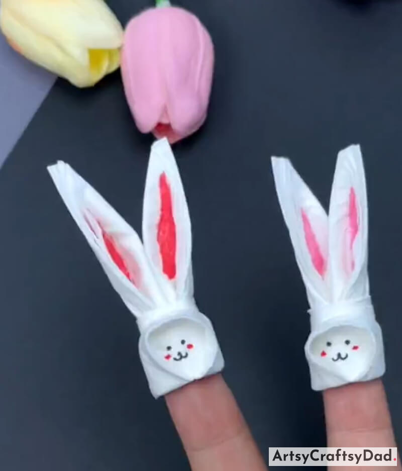 Cute Rabbit Craft Idea For Kids Make With Tissue Paper-Environmentally friendly crafts for children made from recycled goods