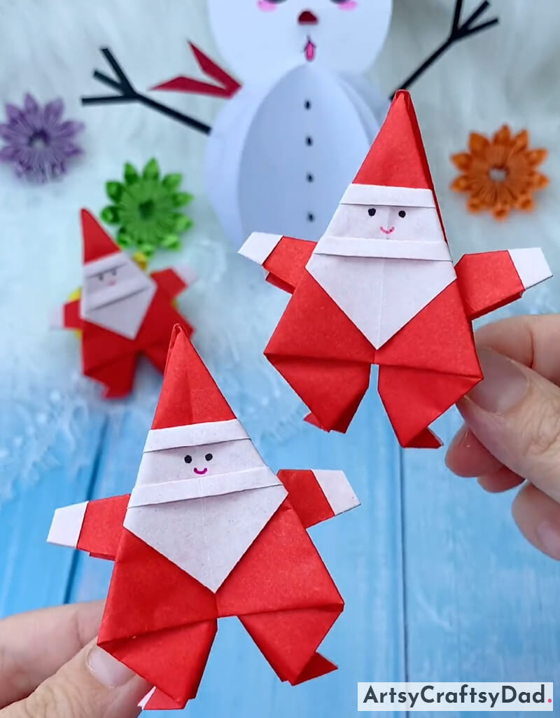 Delightful Origami Paper Little Santa Craft Idea For Christmas Decor-Innovative Ideas for Kids: Engaging Origami Paper Crafts with a Splash of Colors