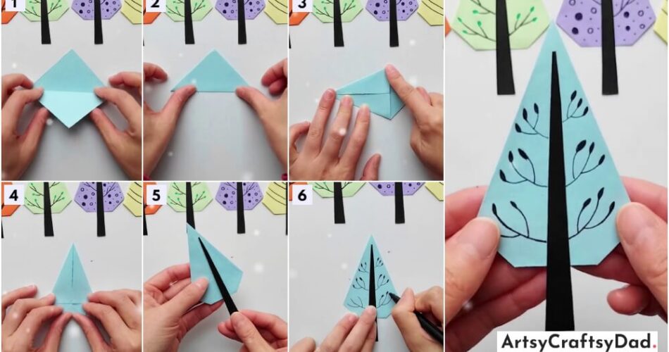 DIY Paper Trees Craft Step By Step For Kids