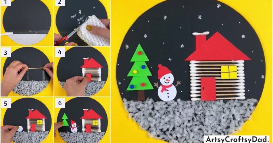 DIY Snowman & House Christmas Craft Tutorial Using Recycled Materials