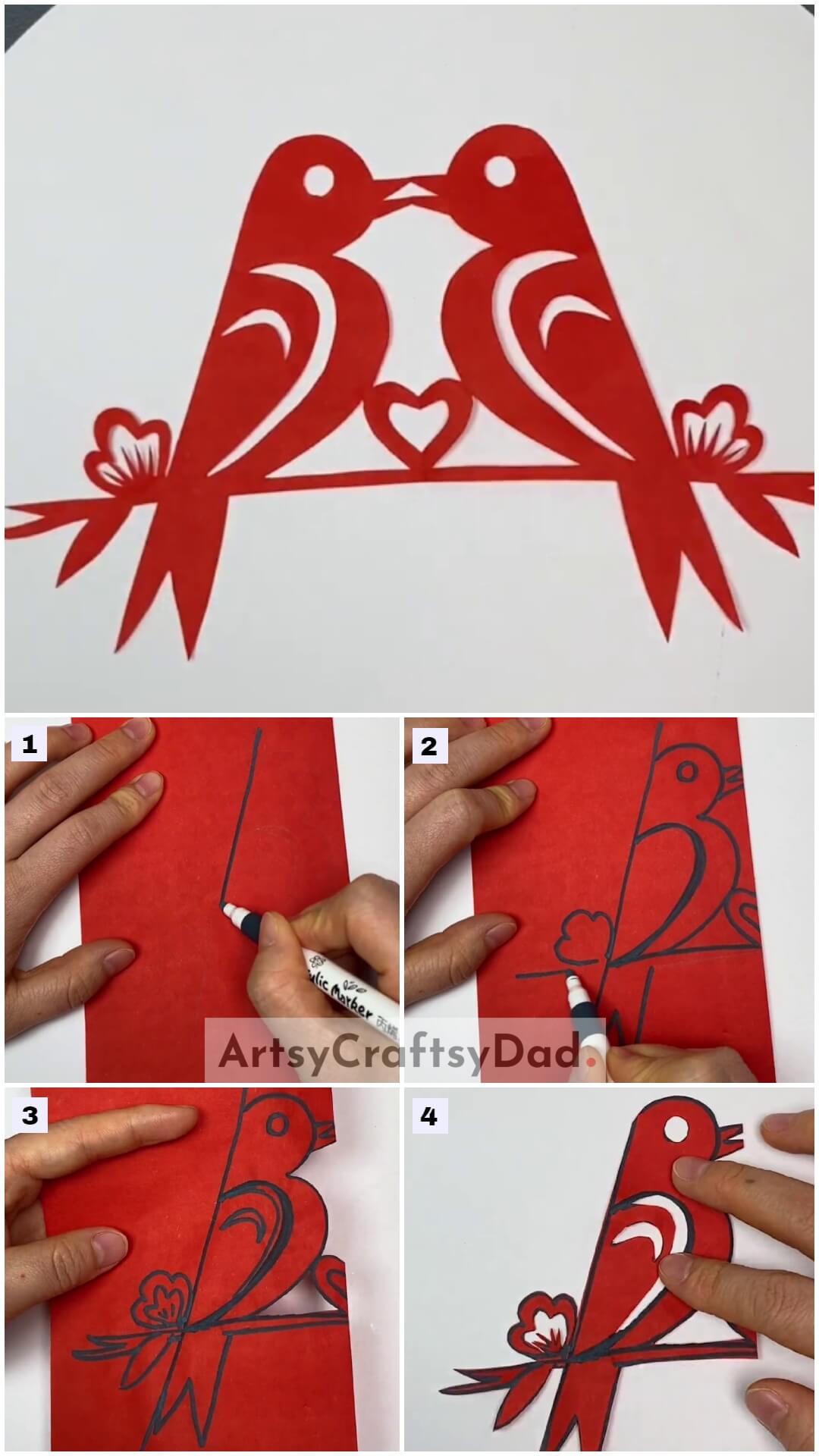 Easy Paper Love Bird Craft Tutorial For 9 -15 Years Old Kids
