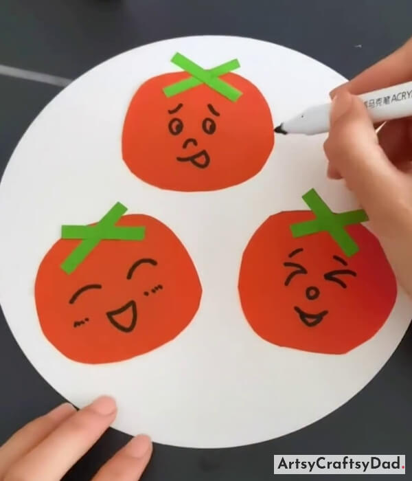 Drawing Face Of All The Tomatoes