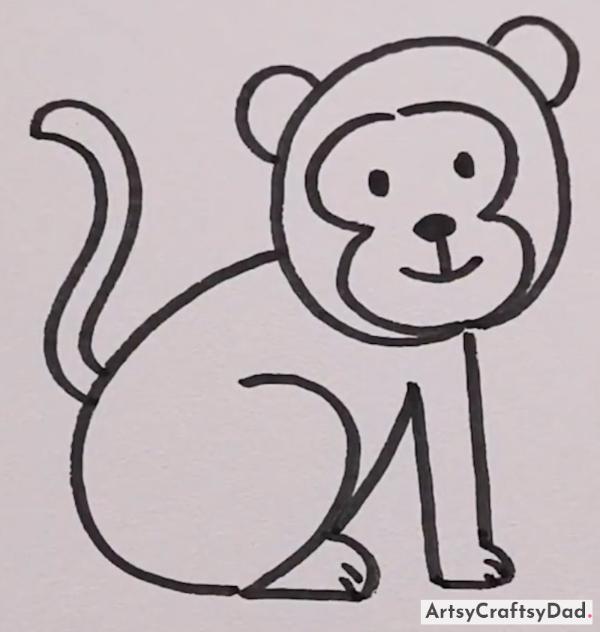 Easy to Draw Monkey Drawing Idea Using Numbers 3 & 2 -Engaging and Enjoyable Pencil Drawing Projects for Kids